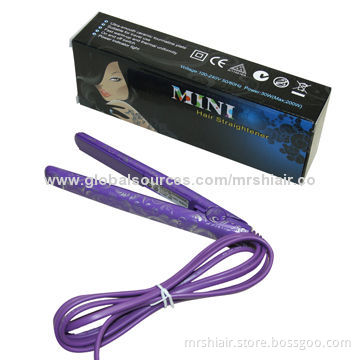 Purple Color Mini Straightening Irons, Portable Ceramic Hair Straighteners